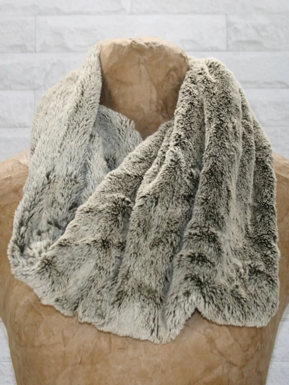 Faux Fur Infinity Scarf Cowl Neck Warmer Soft Fuzzy Accessory One Size